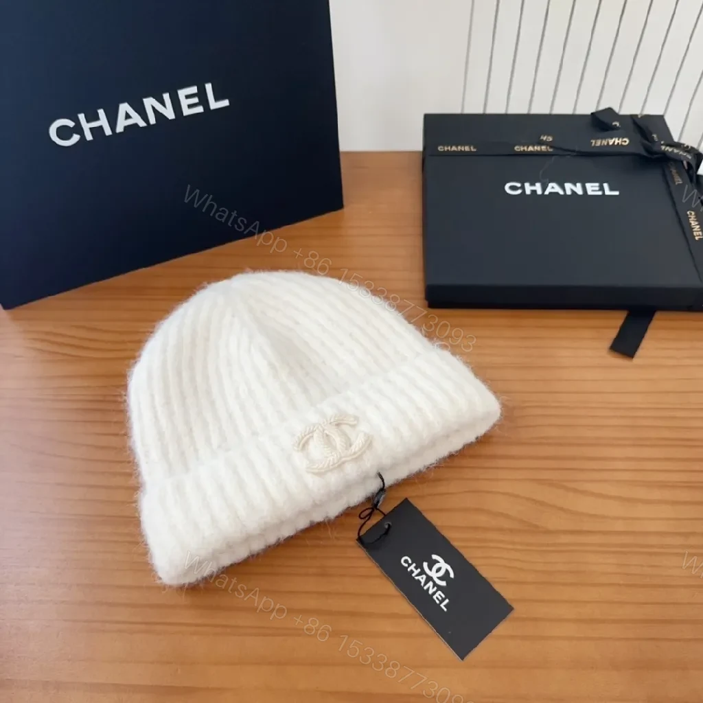 View 3 of Ivory Wool Beanie with Crest – Premium Knit, Classic Style