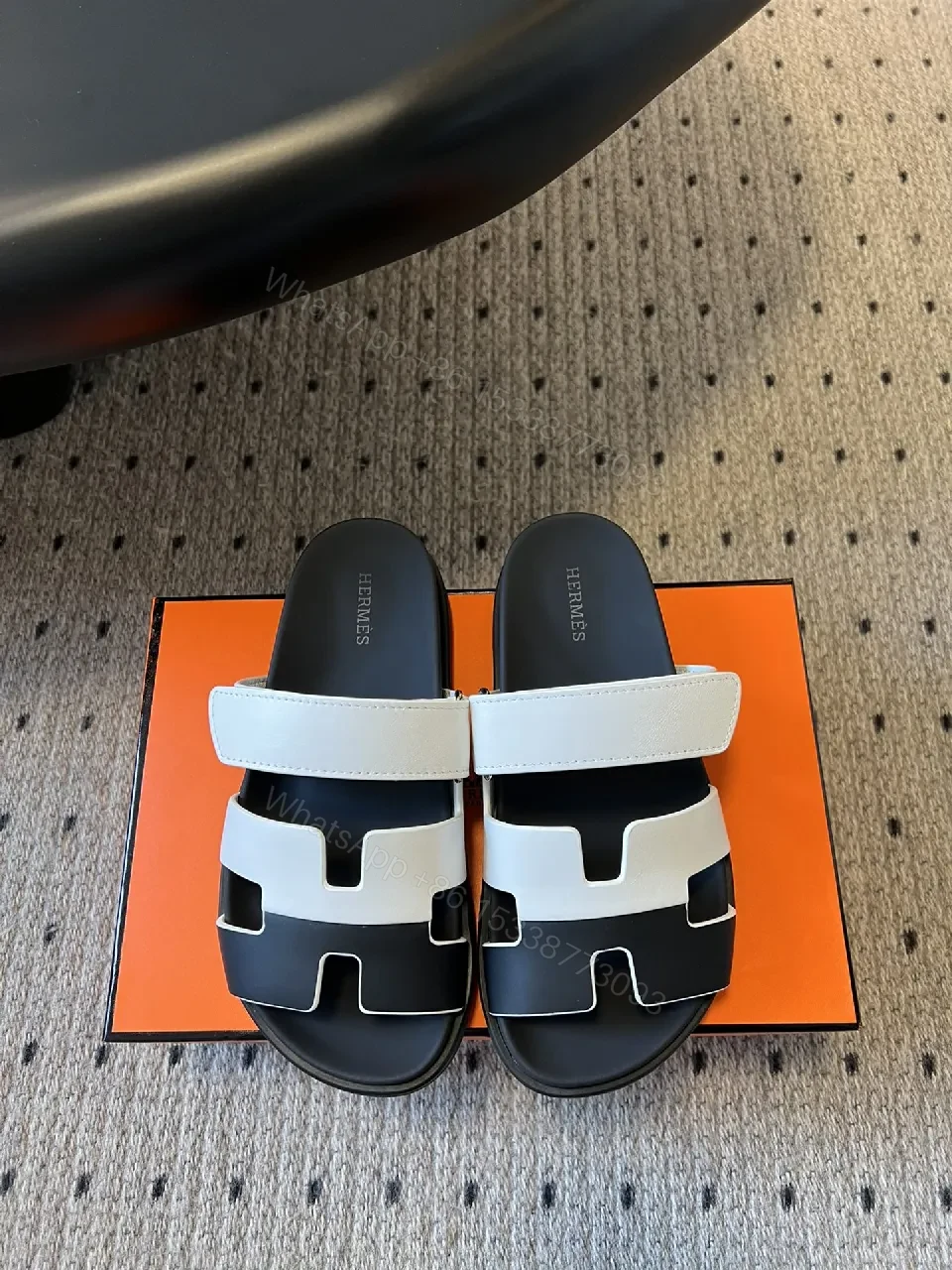 View 6 of Bold H-Cut Sandals: Leather Comfort Everyday Wear
