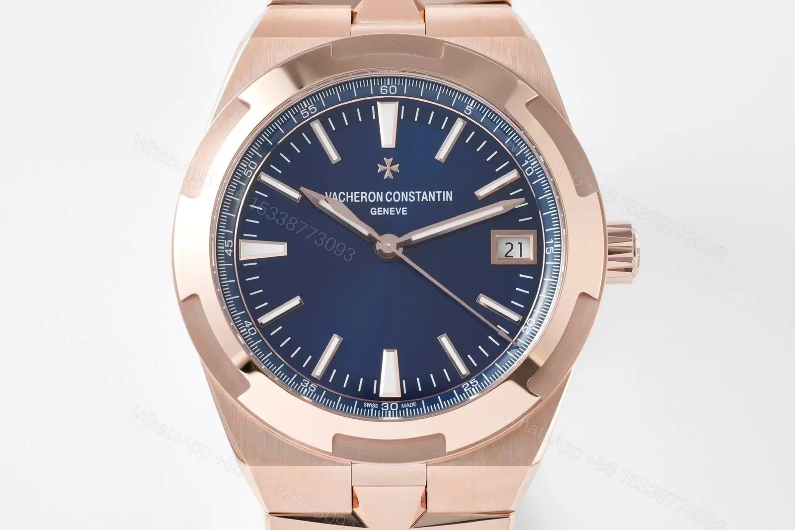 View 2 of PPF Factory Vacheron Constantin Overseas 4500V Series Rose Gold Blue Dial Automatic Watch – 41mm Case with Interchangeable Steel and Rubber Straps