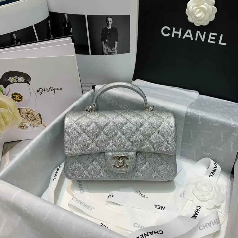 View 4 of Metallic Quilted Flap Bag â€” Modern Shine, Timeless Craft