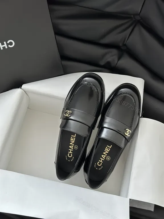 View 2 of Chanel-Inspired Leather Mules with Gold Buckle, Luxury Everyday