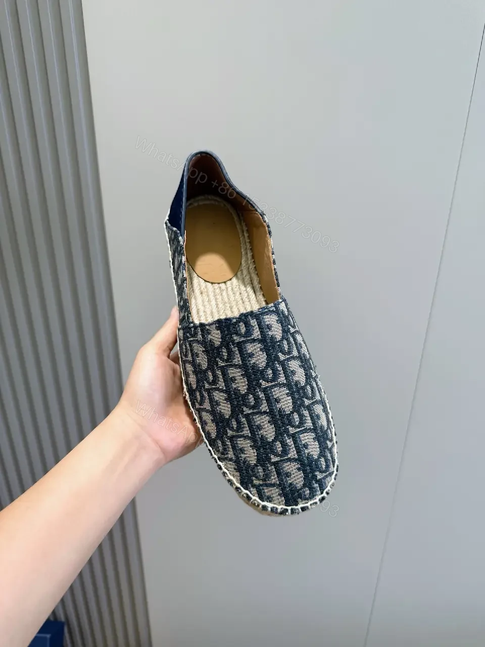 View 3 of Monogram Jacquard Espadrille Slip-Ons: Subtle Luxe Comfort