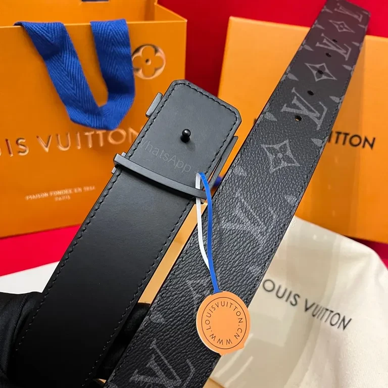 View 4 of Luxury Monogram Belt with LV-Inspired Buckle