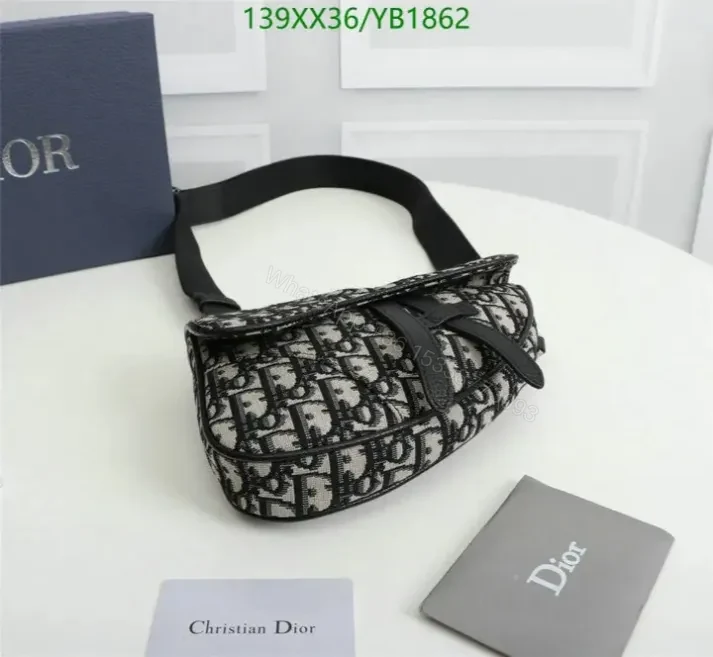 View 4 of Dior Saddle Belt Bag Replica in Oblique Jacquard YB18622 – Mirror 1:1