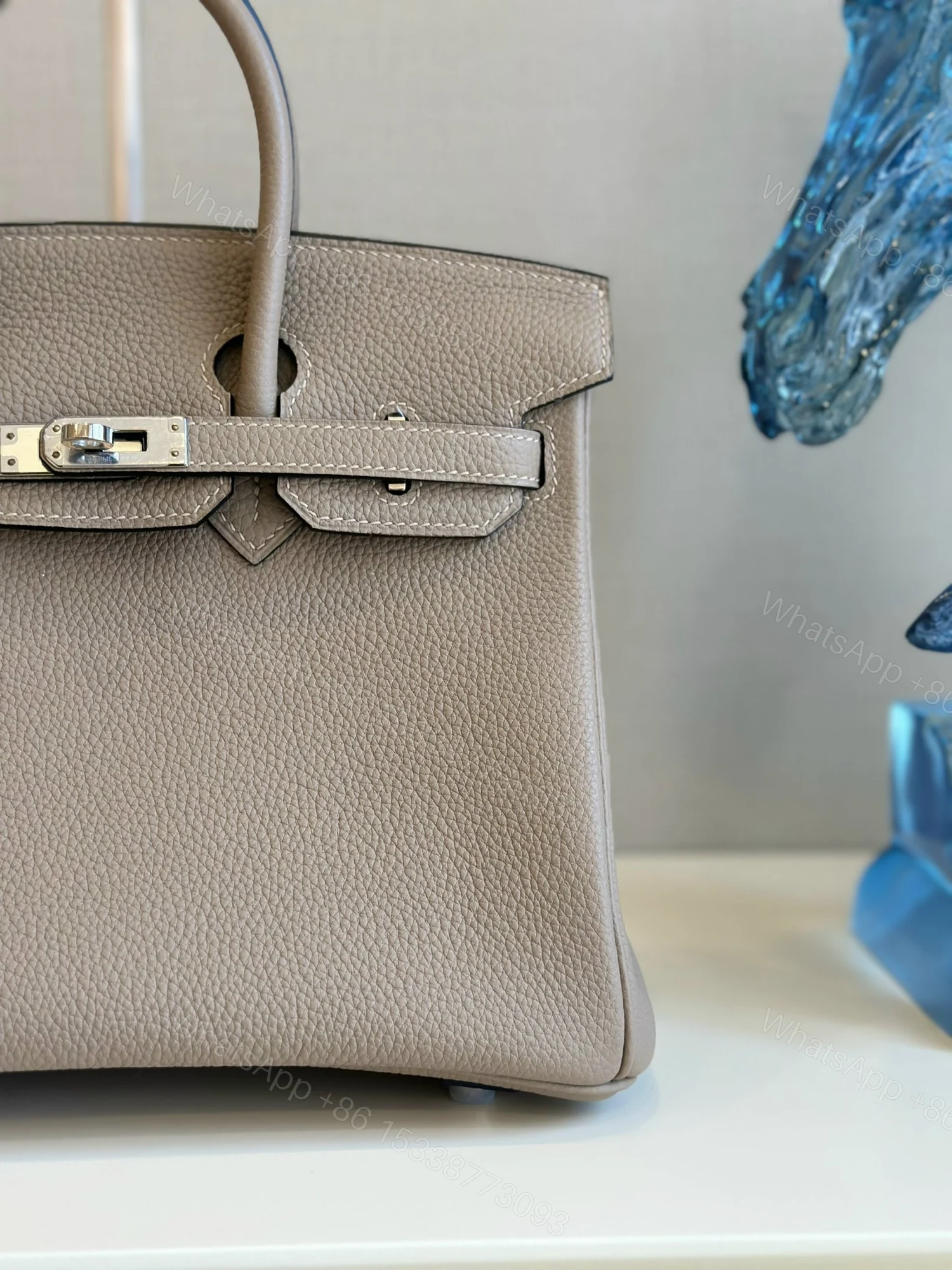 View 6 of Hermes Birkin 25 Gris Tourterelle Togo Palladium Hardware