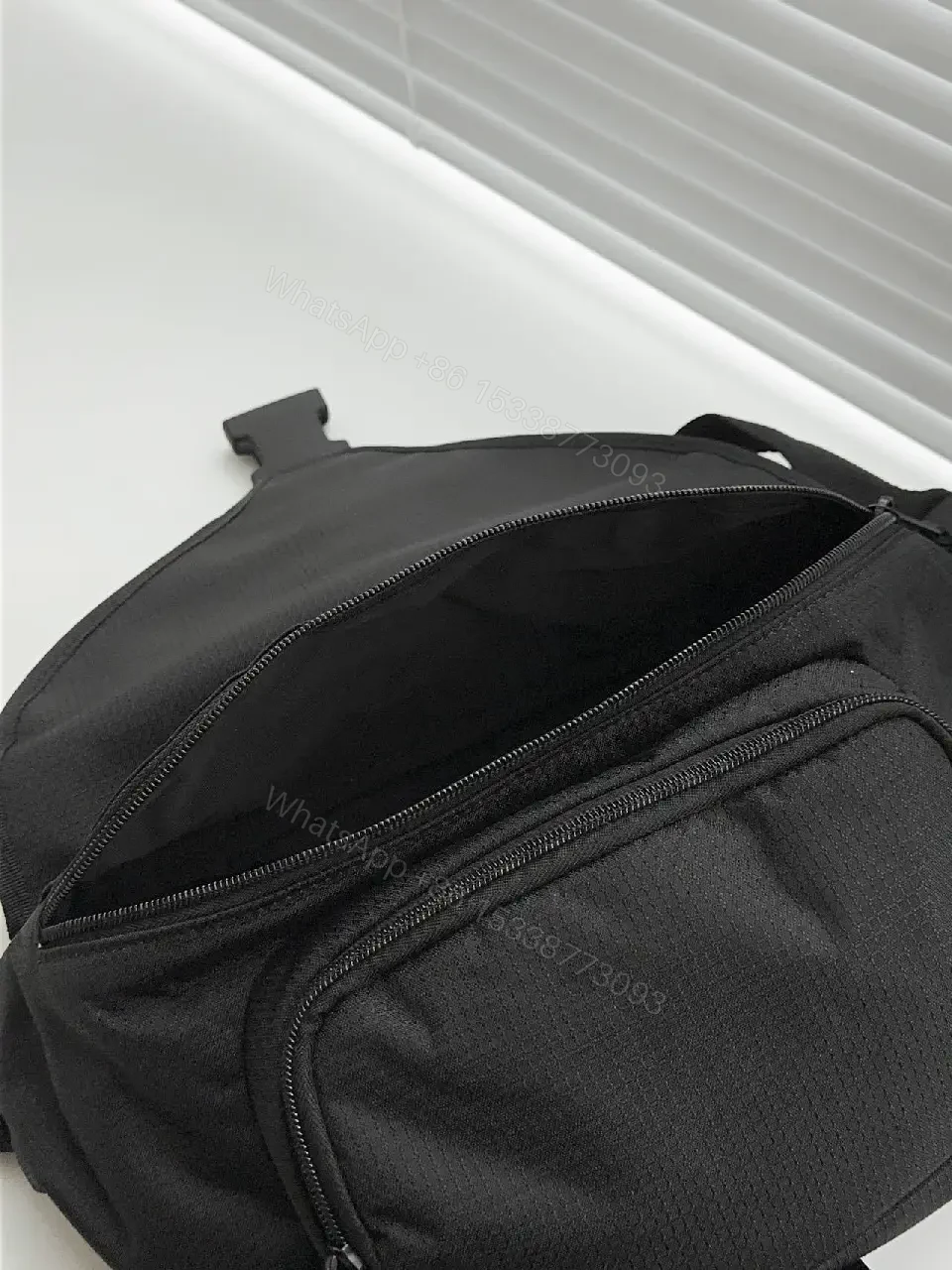 View 3 of Black Nylon Belt Bag | Compact Utility, Crossbody/Waist, Premium-Design