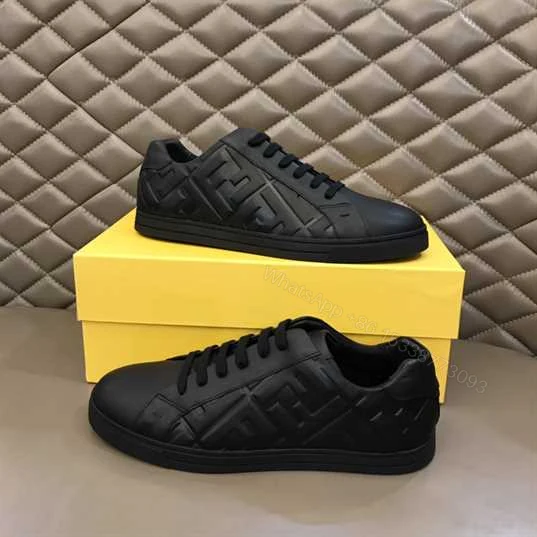 View 8 of FENDI BLACK NAPPA LEATHER LOW-TOP SNEAKERS – FD04