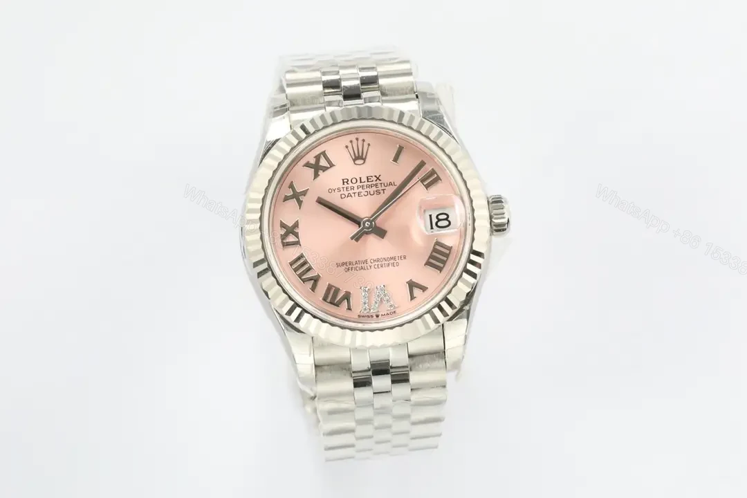 View 2 of Rolex Datejust 31 Stainless Steel Fluted Jubilee Pink Roman 278274-0020