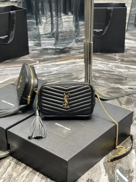 View 8 of Chic Quilted Crossbody Bag with YSL Hardware