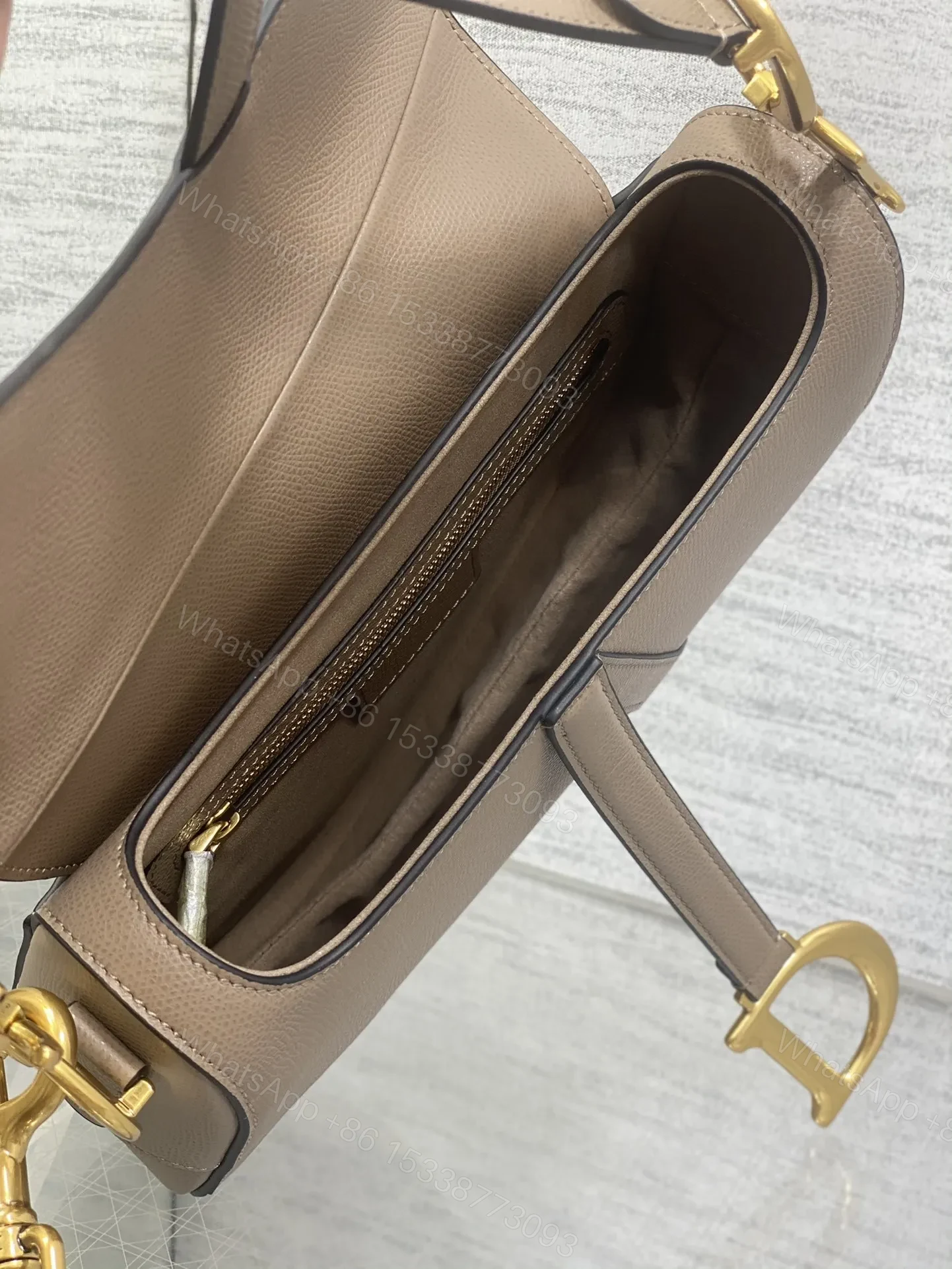 View 2 of Dior Saddle Bag in Brown Gold Hardware