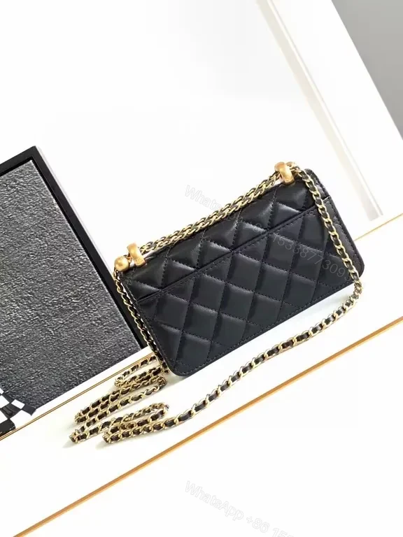 View 2 of Shimmer Quilted Leather Crossbody: Luxury Interlock Bag