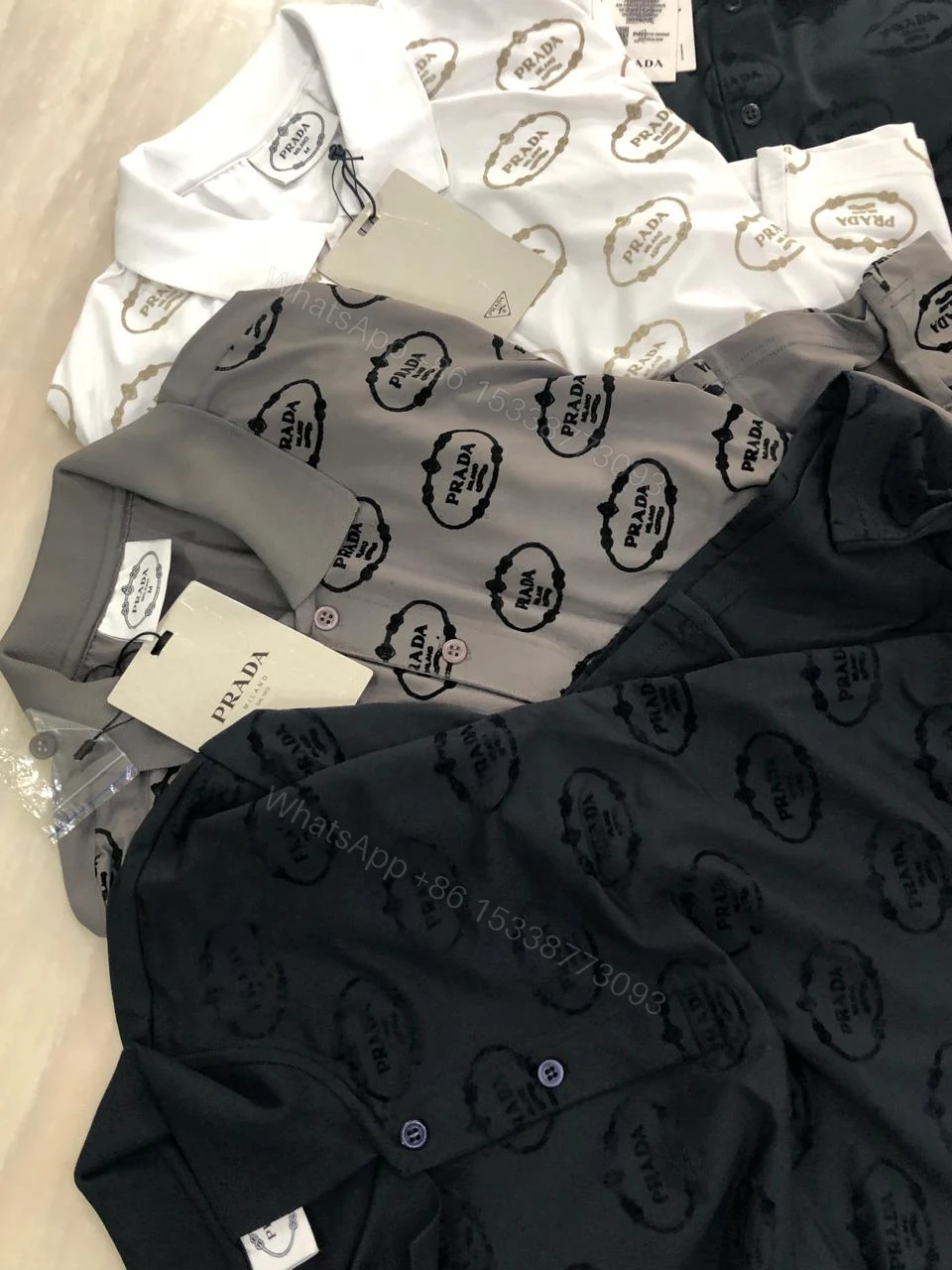 View 6 of First Copy PRADA Premium Imported Fabric Polos