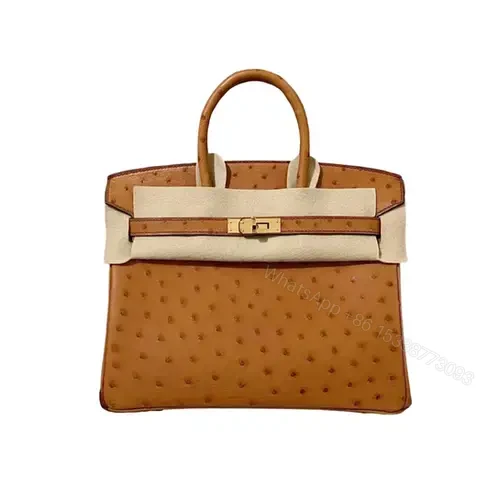 Hermes Birkin 25 Safran Ostrich Bag — view 1