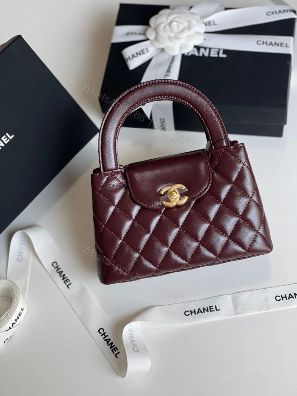 View 8 of Chanel Shiny Aged Calfskin Quilted Nano Kelly Shopper