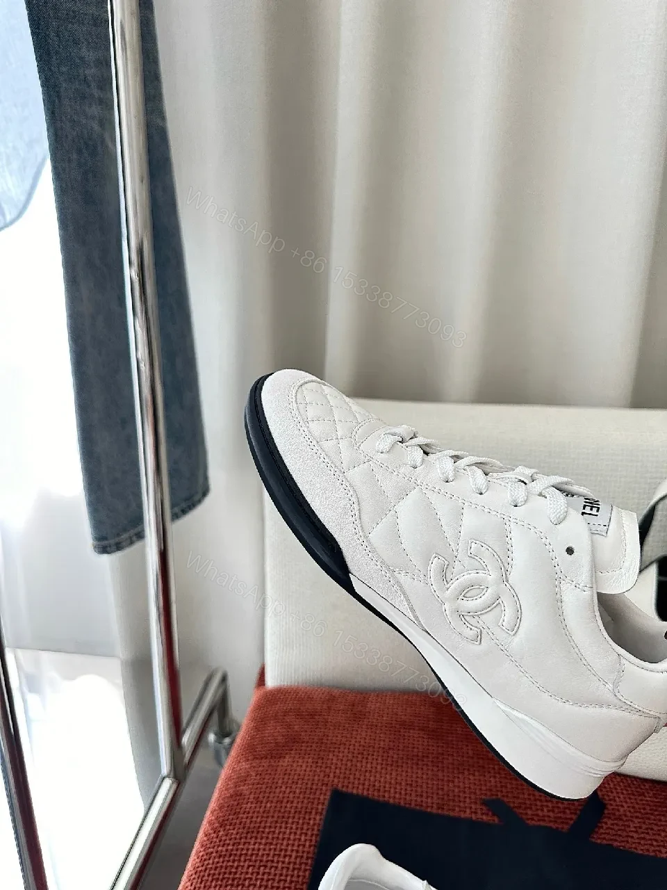 View 8 of Quilted White Luxury Sneaker: All-Day Comfort, Couture-Inspired