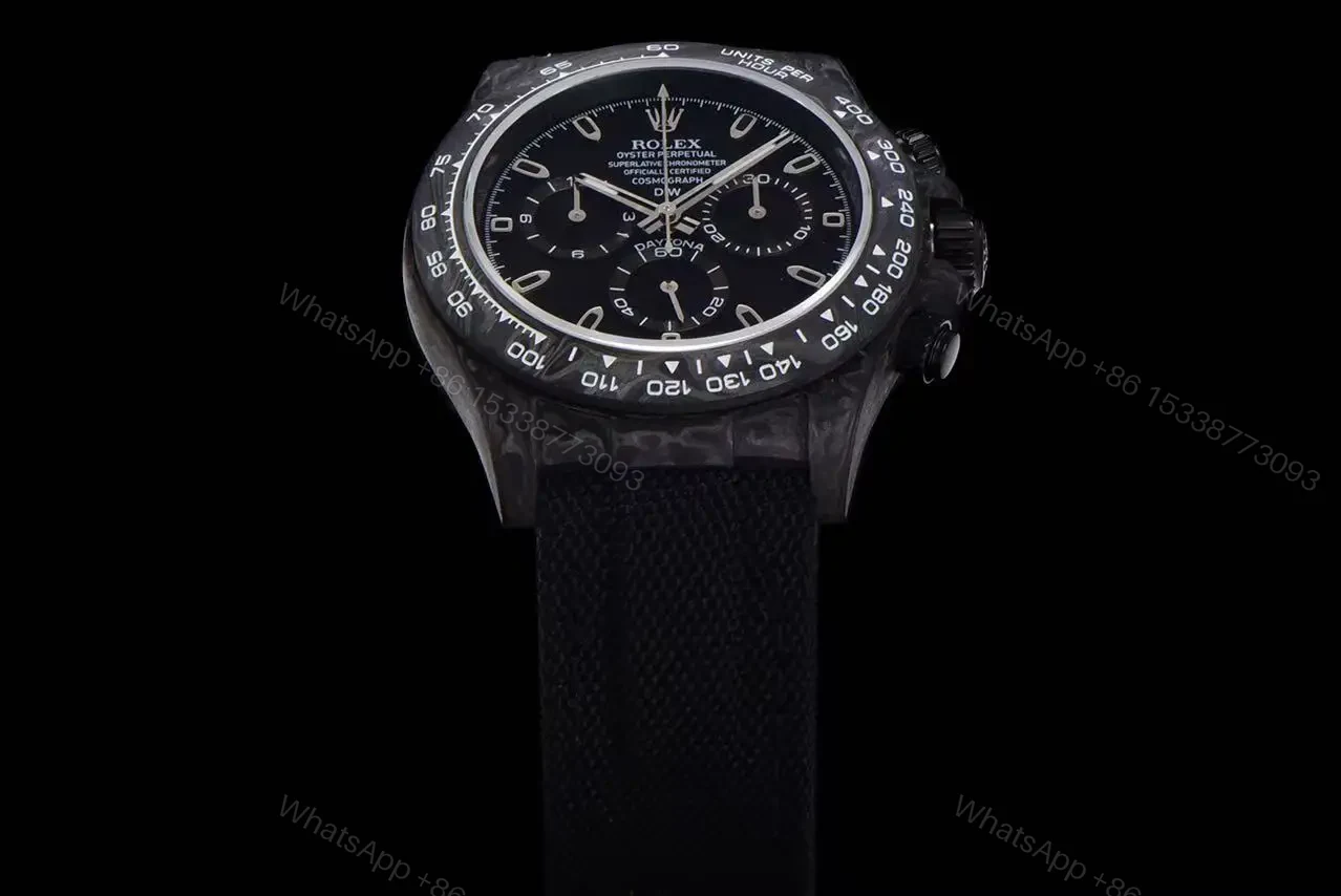 View 5 of Replica DiW Rolex Daytona Black & Gold Carbon