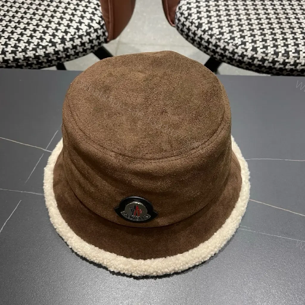 View 5 of Cozy Suede Hat Buckle Shine Warmth Bucket Style