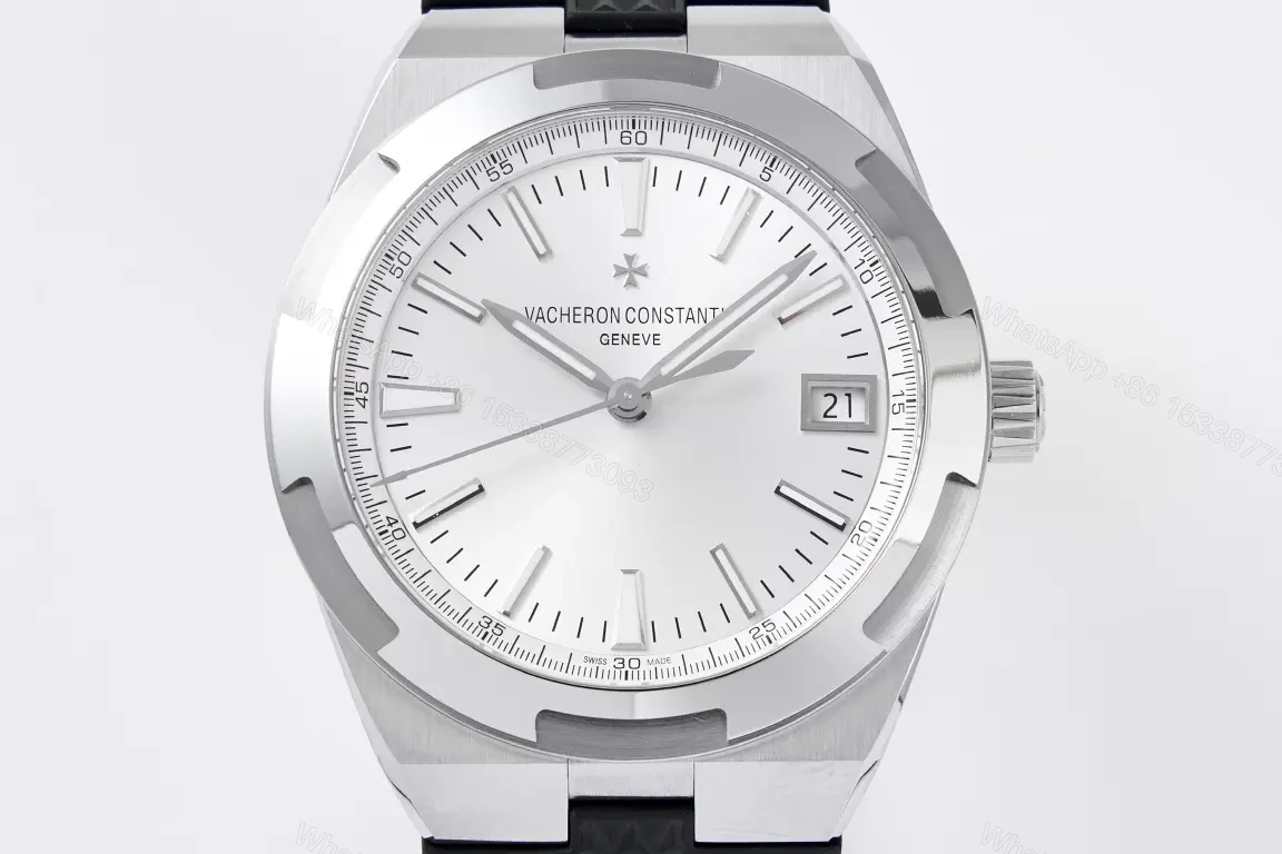 View 2 of 8F Factory Vacheron Constantin Overseas 4500V Series Stainless Steel Watch – Silver Dial, Black Rubber Strap, 41MM Case, Automatic Movement with 60-Hour Power Reserve
