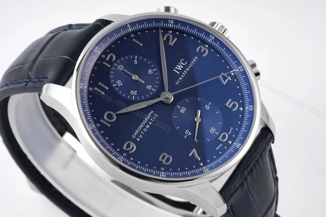 View 4 of IWC Portuguese Chrono-Automatic Stainless Steel / Blue Dial IW3714-91
