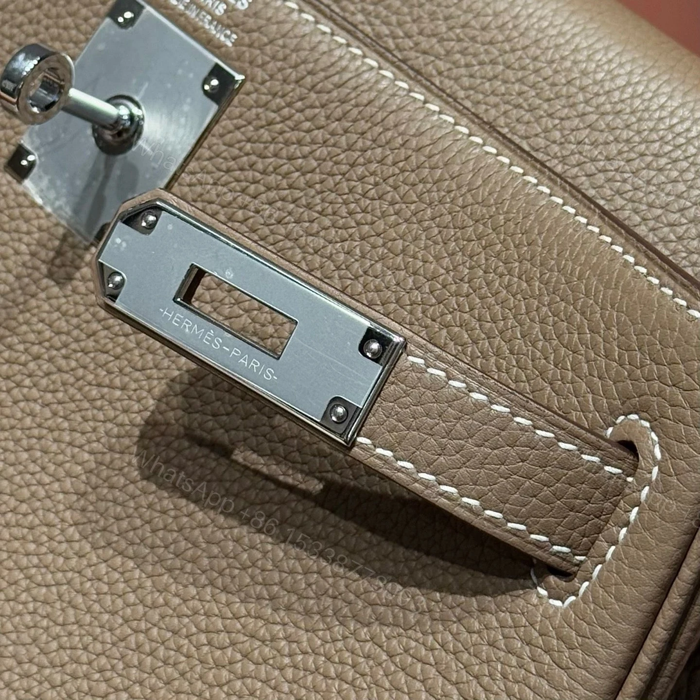 View 5 of HERMES KELLY 28 IN ETOUPE TOGO SILVER HARDWARE
