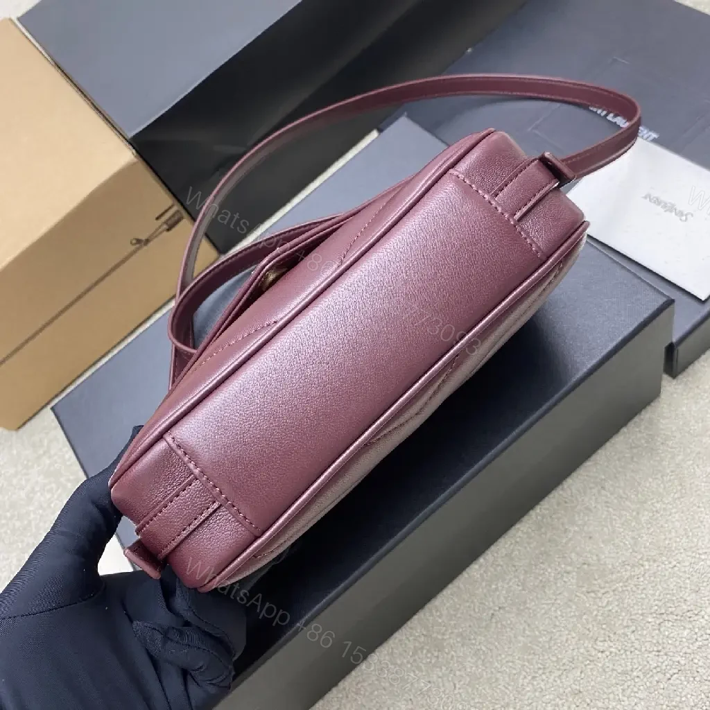 View 4 of Burgundy Quilted Leather Crossbody Bag – Structured Luxury