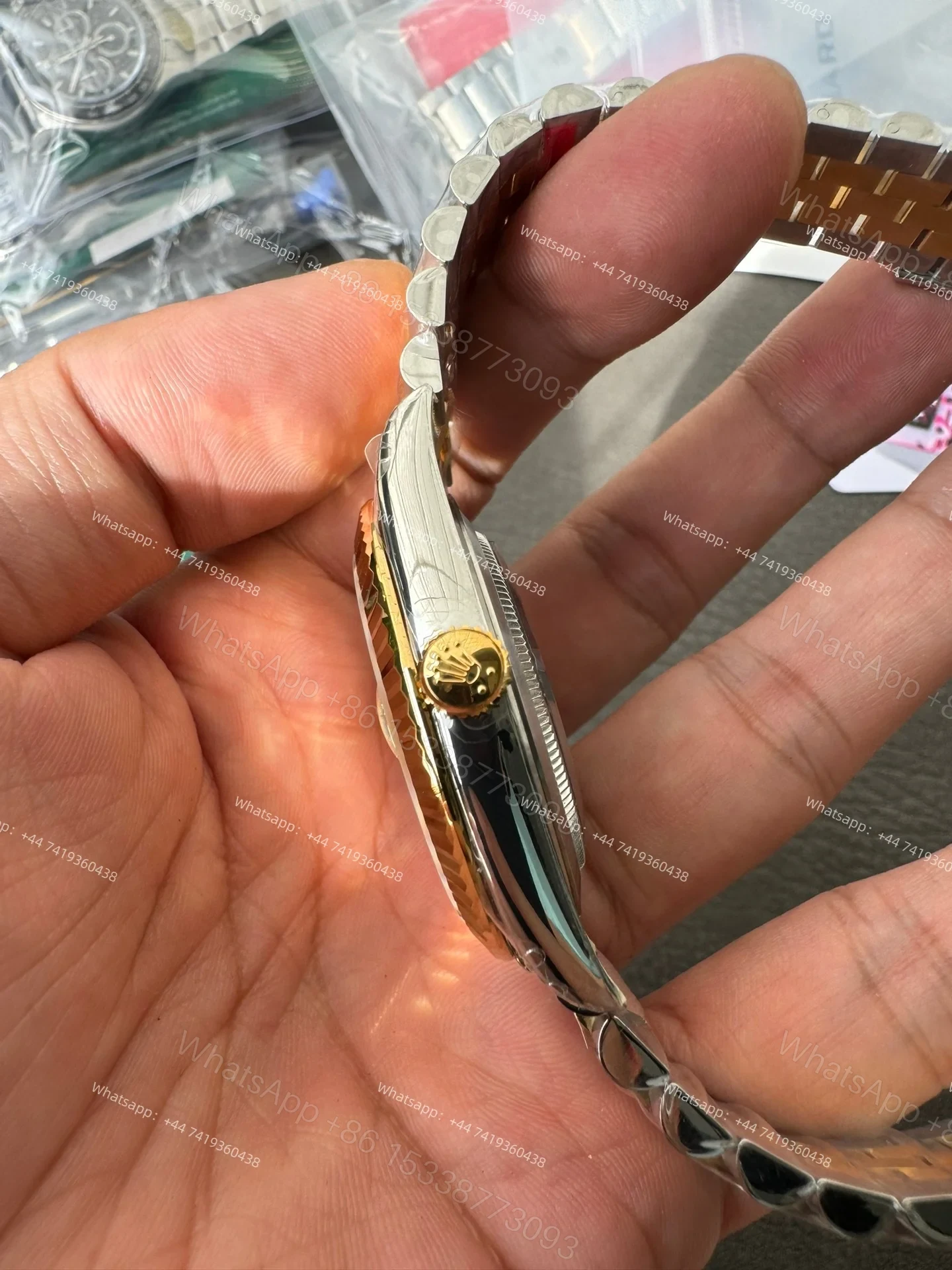View 7 of Rolex Datejust M126333-0022 Water Ripple Gold Dial 1:1 Replica Jubilee 41MM 3235 Movement Super Clone Watch