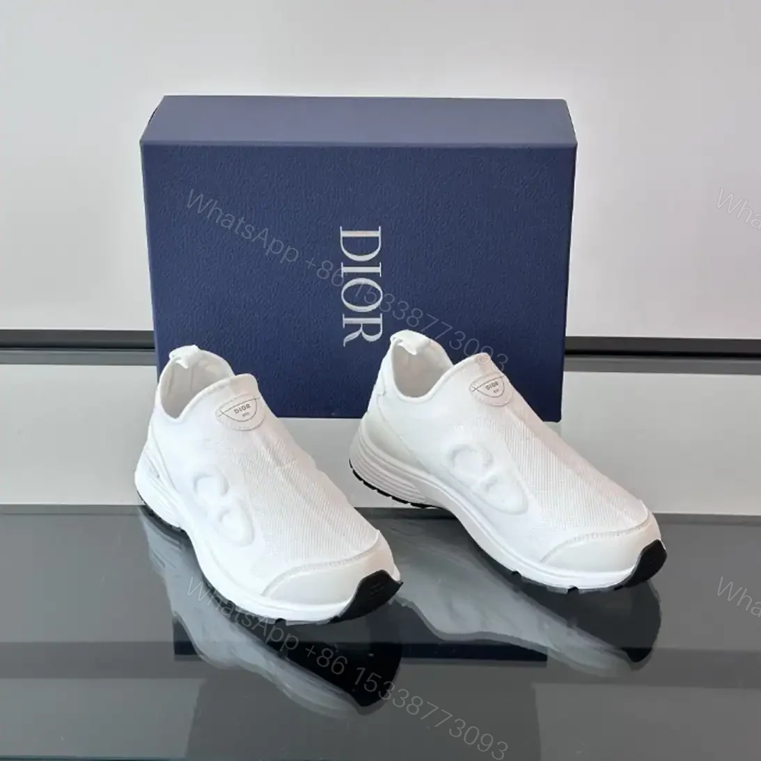 View 2 of DIOR B30 COUNTDOWN SNEAKERS WHITE TECHNICAL MESH AND BLACK TECHNICAL FABRIC – CD229
