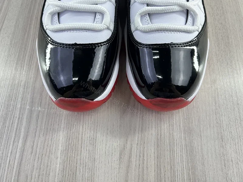 View 4 of Black & White Contrast Runner with Bold Red Sole Sneakers