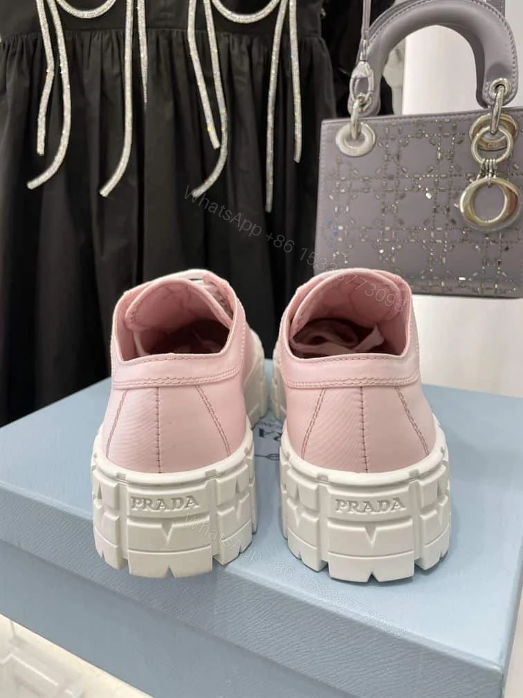 View 7 of PRADA DOUBLE WHEEL RE-NYLON GABARDINE SNEAKERS PINK – PRD084