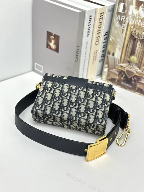 View 7 of Goldâ€‘tone Beltbag in Diorâ€‘style Monogram Leather Trim
