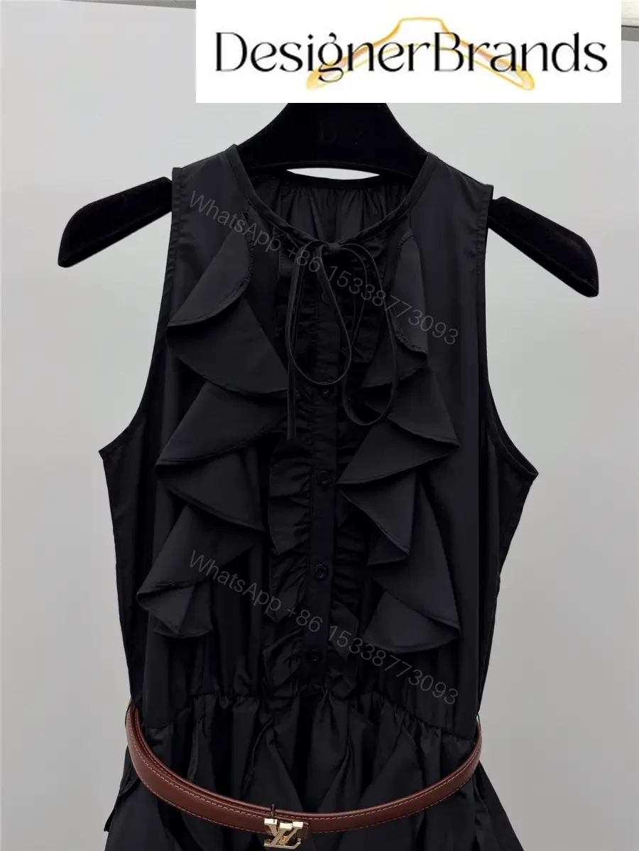 View 2 of Louis Vuitton Black Ruffled Mini Dress