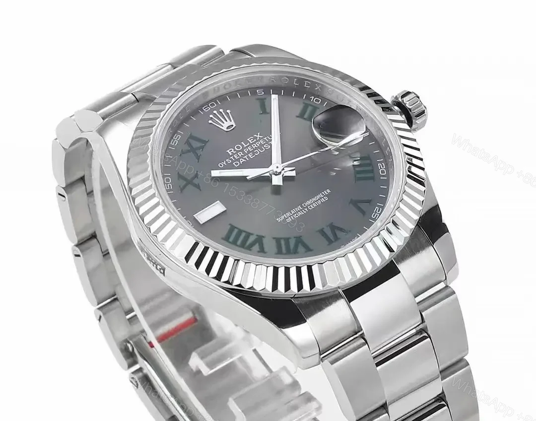 View 3 of OW Factory Clean Factory Rolex Datejust 41mm Silver Grey Dial Watch