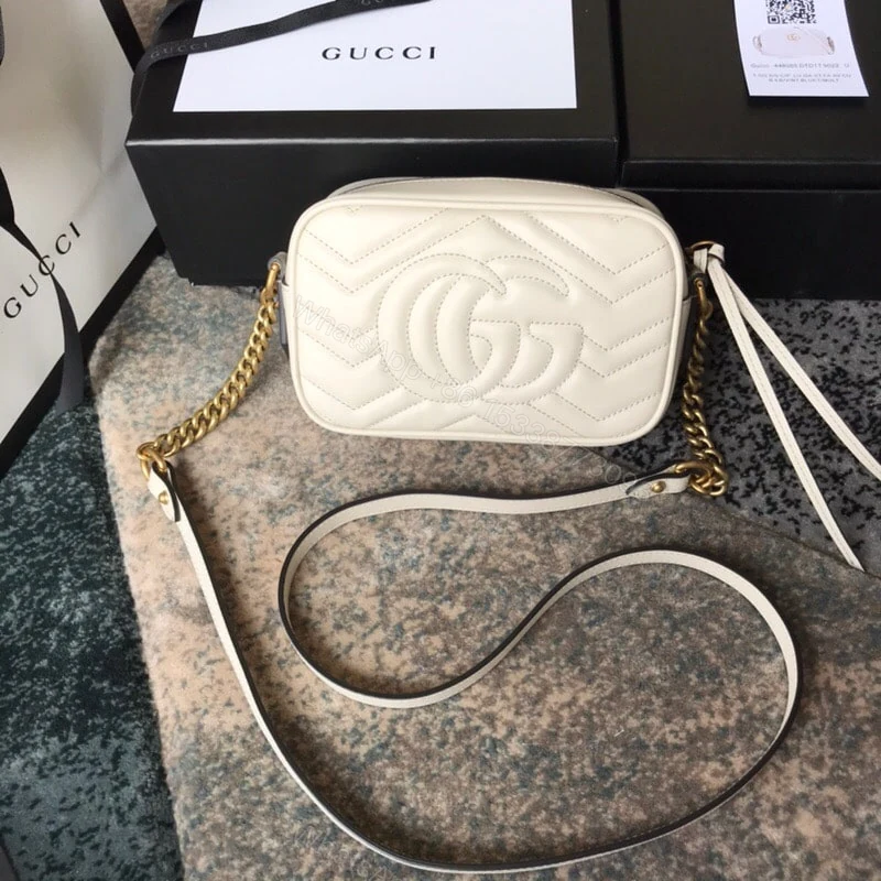 View 4 of Gucci GG Marmont Small Camera Bag White 24Cm 447632 DTD1T 9022