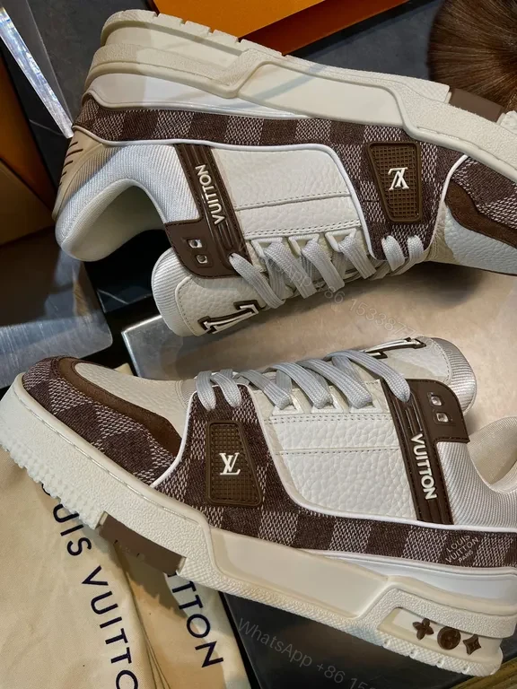 View 2 of LV-Inspired Luxury Sneaker: Structured Texture & Everyday Comfort