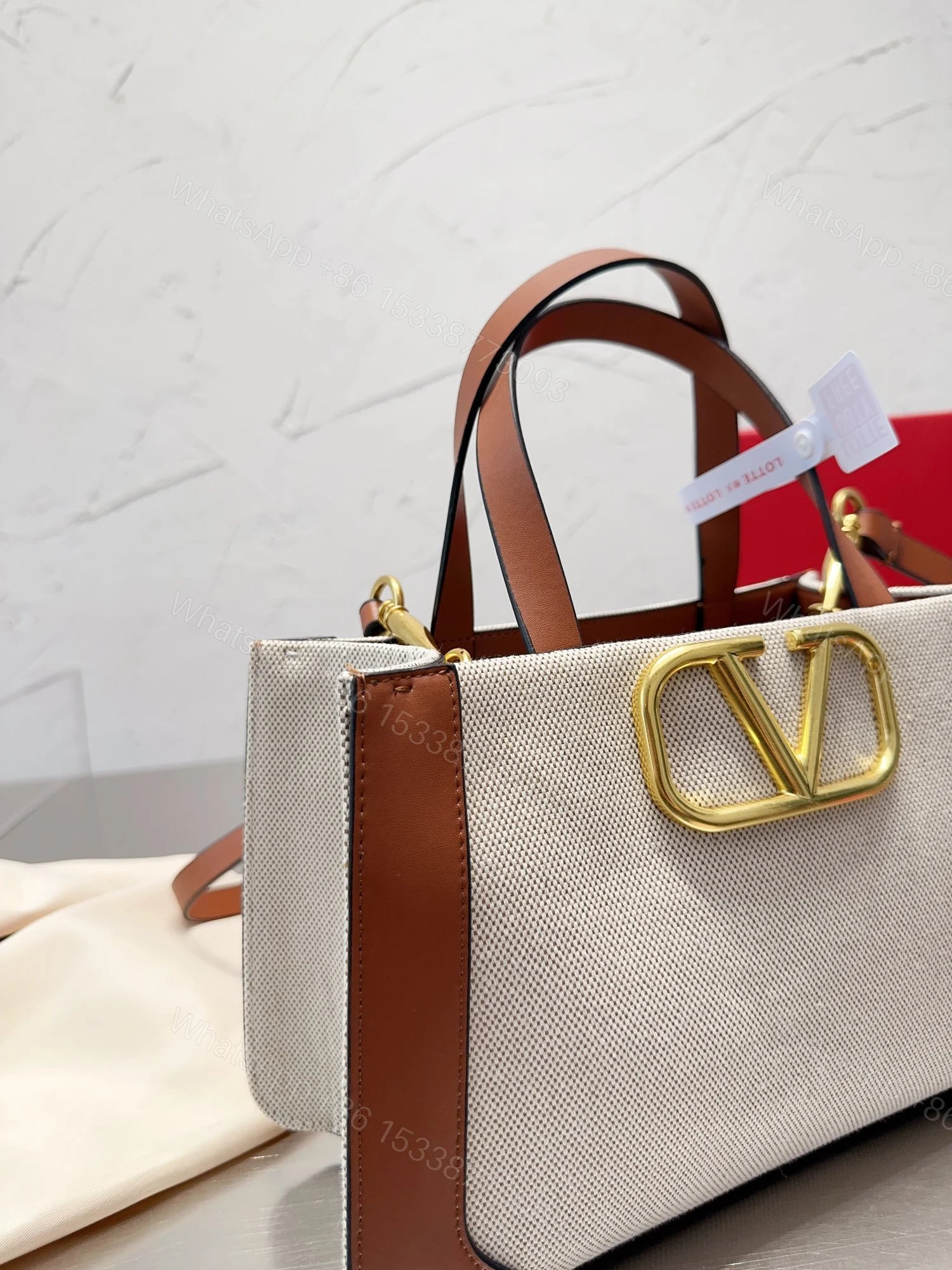 View 5 of VALENTINO GARAVANI SMALL VLOGO SIGNATURE TOTE BAG WHITE 22CM