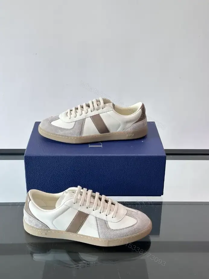 View 9 of DIOR B01 MATCHPOINT SNEAKER GRAY AND WHITE SMOOTH CALFSKIN WITH GRAY SUEDE – CD240