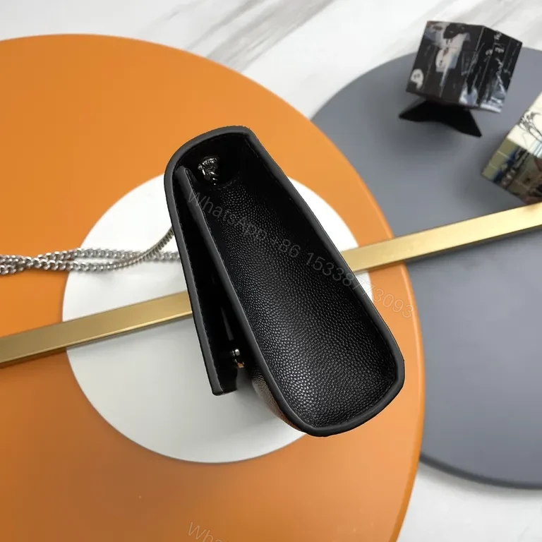 View 8 of Sleek Black Leather Crossbody - YSL-Inspired, All-Day Confidence