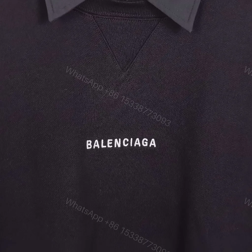 View 5 of Black + Cotton + Minimalist + Logo Back Detail + Crewneck Sweater