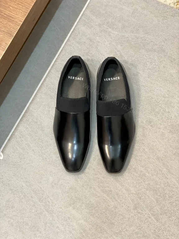 View 5 of Black Patent Loafers + Greek Key Heel + Luxury Everyday Shoes