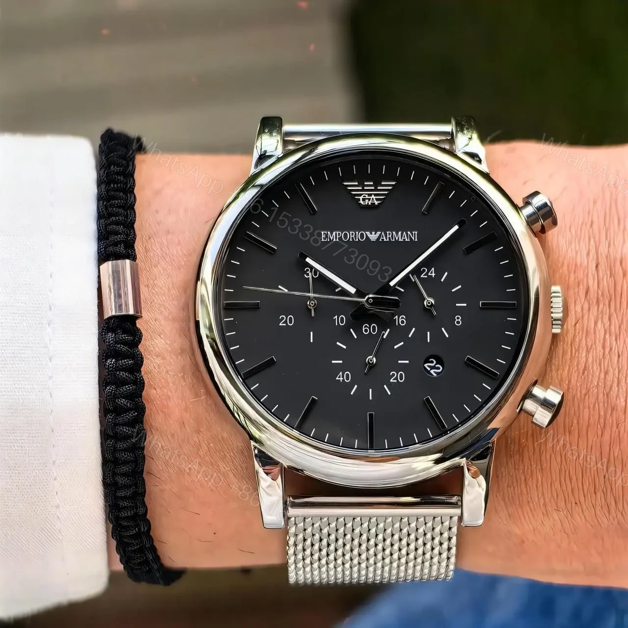 View 2 of Emporio Armani Silver Luigi Collection