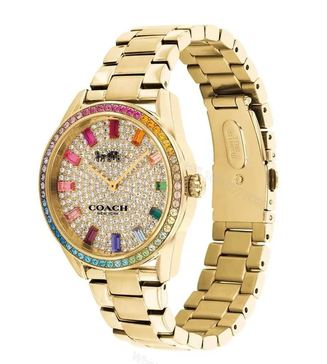 View 3 of Coach Preston – Gold Finish with Crystal Rainbow Dial