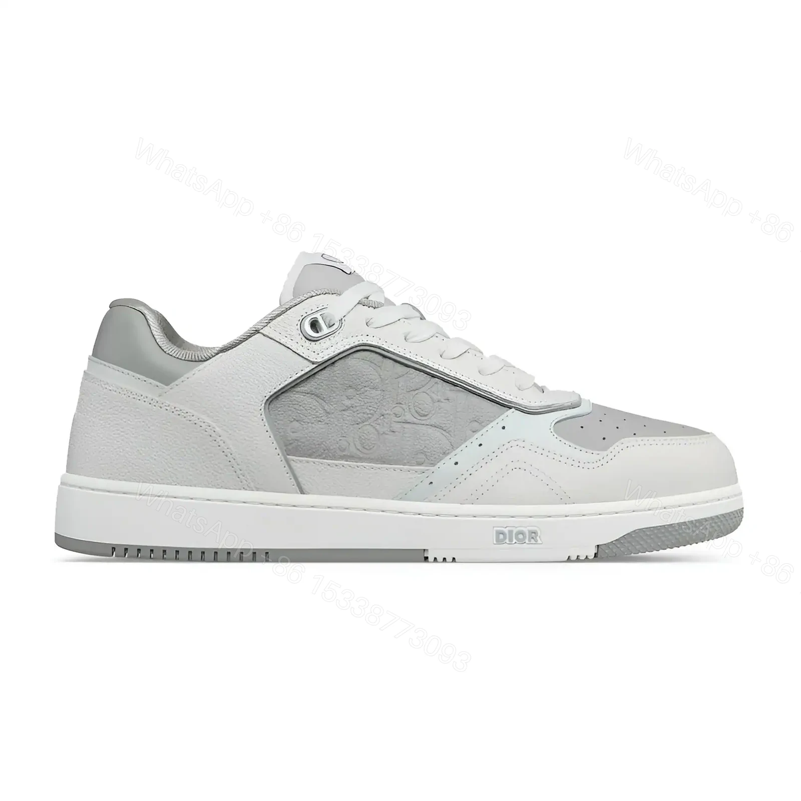 DIOR B27 UPTOWN LOW-TOP SNEAKERS WHITE SMOOTH CALFSKIN AND WHITE OBLIQUE JACQUARD – CD217 — view 1