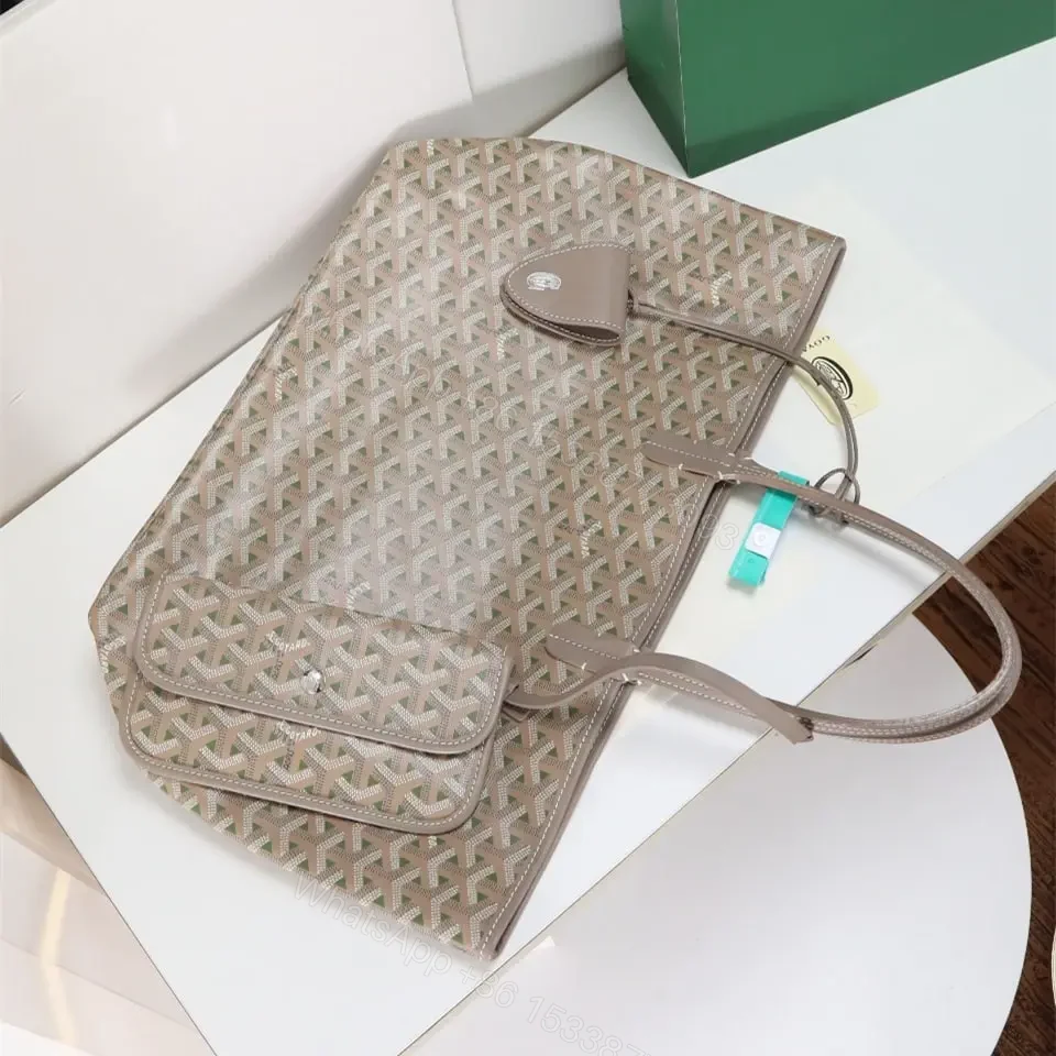 View 14 of 高仿Goyard*STLOUIP10滿印Tote手提袋咖綠免檢版小號