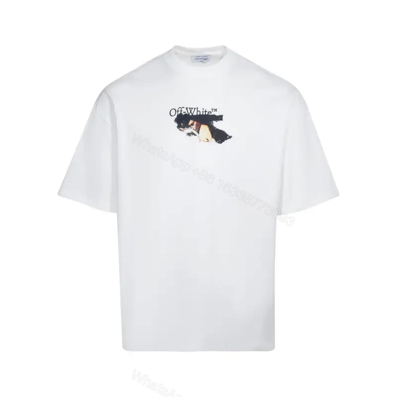 View 4 of Minimalist White Cotton Tee - Subtle Logo, Modern Luxe