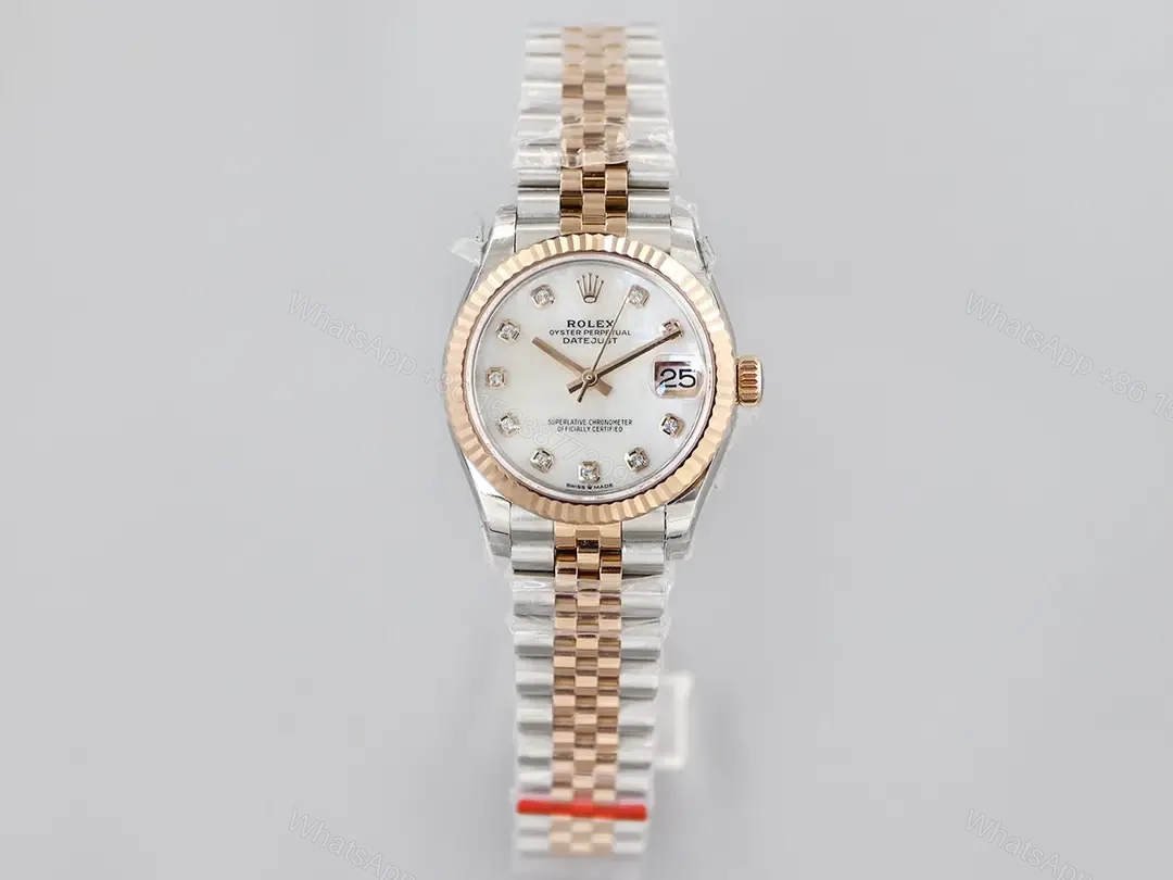 Rolex Datejust 31 Rolesor Everose Fluted Jubilee MOP White Dial 178271-0060 — view 1