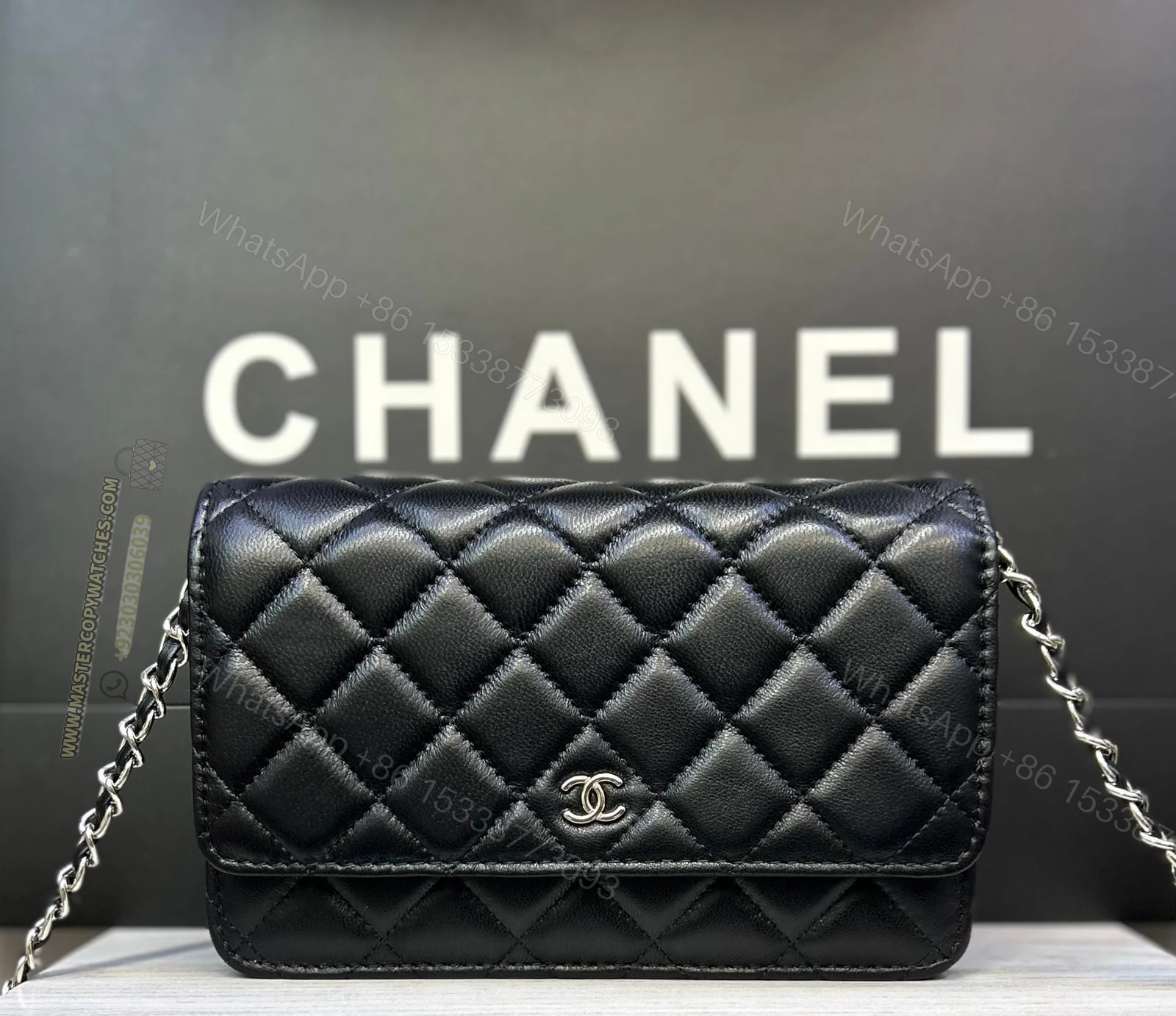 Chanel Classic Ladies Wallet with Chain In Black — view 1