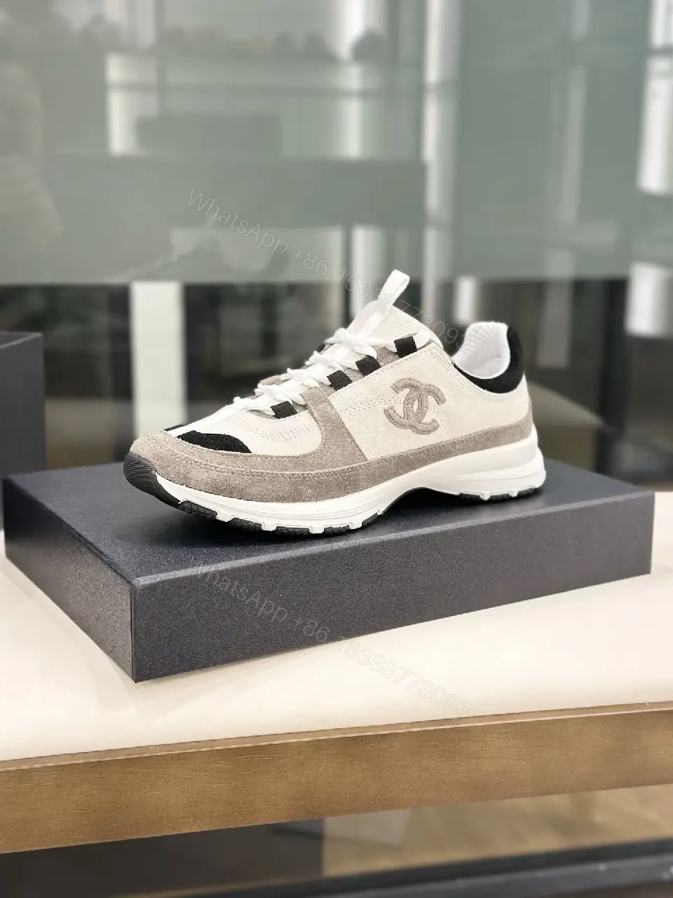 View 9 of Chic High-Top Sneakers: Mixed Texture Luxury Comfort