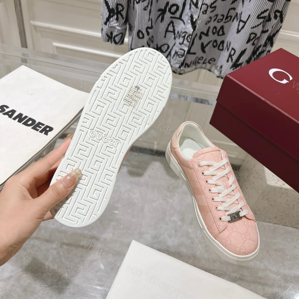 View 6 of Gucci Ace Sneaker With Web Pink 812026 FAD2A 8741