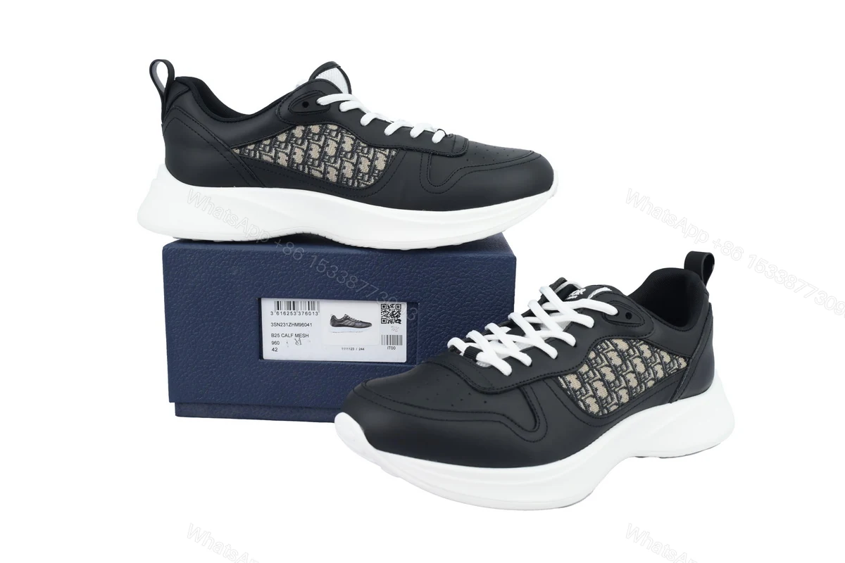 View 5 of Dior B25 Runner Black Smooth Calfskin Oblique Jacquard 3SN299ZIR_H965