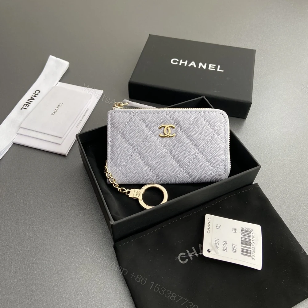 高仿Chanel*AP0223零錢包紫色魚子醬金扣免檢版 — view 1
